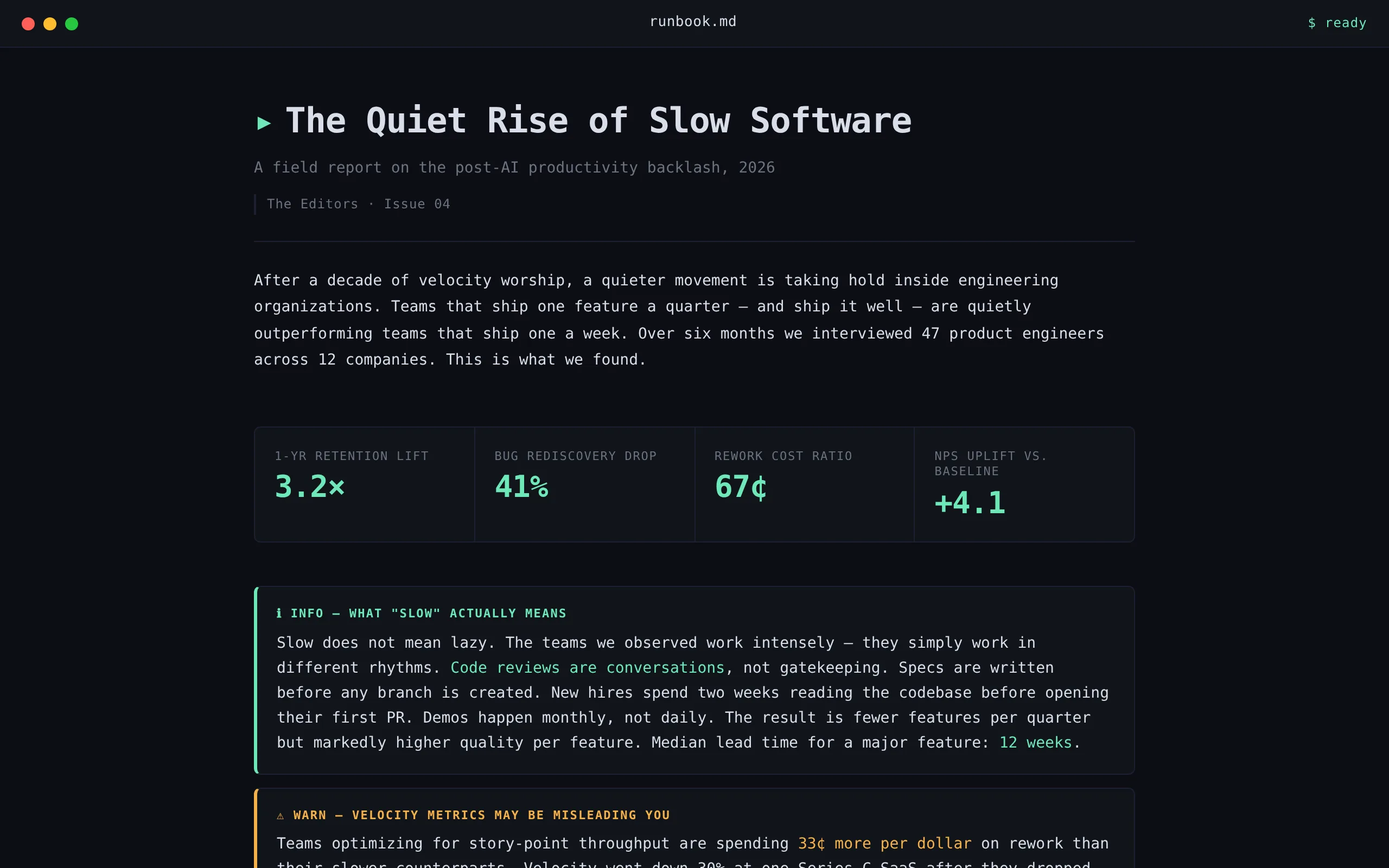 Terminal / Runbook