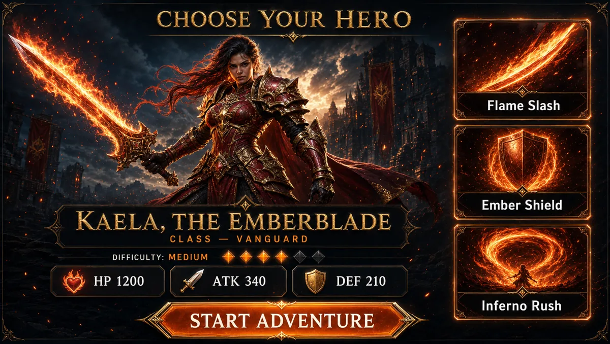 ai-image-generator: Game onboarding screen