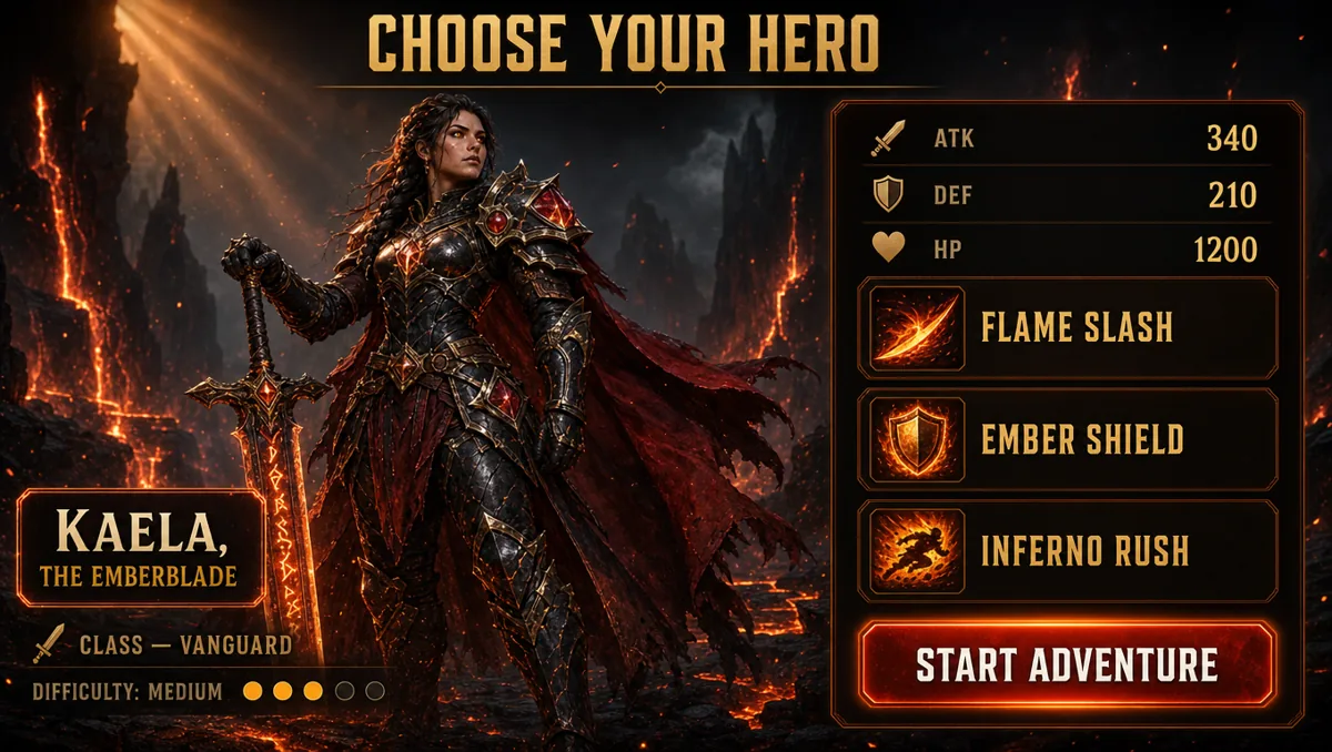 visual-skills: Game onboarding screen