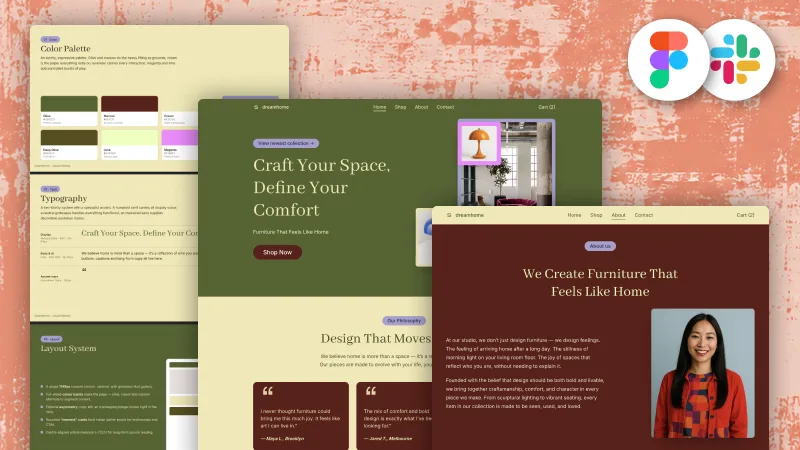 Build Figma frame as webpage and VI deck