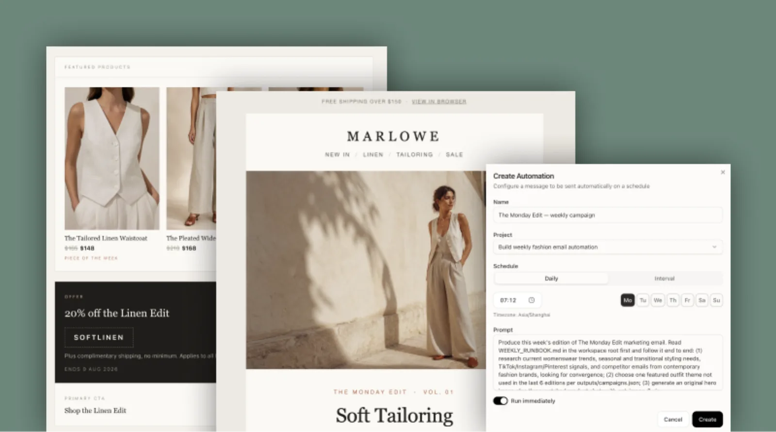 Build weekly fashion email automation