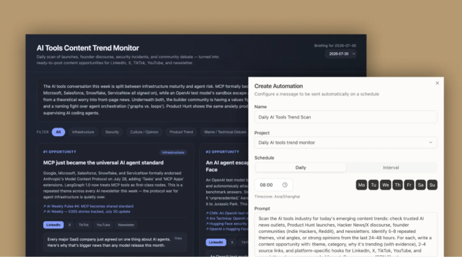 Daily AI tools trend monitor