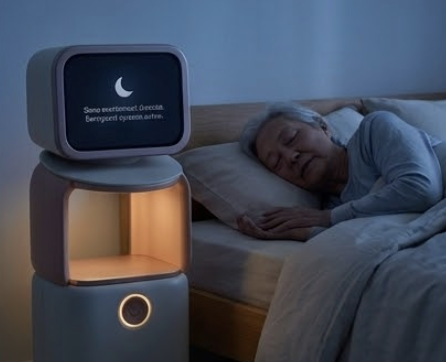 Alma at bedside at night