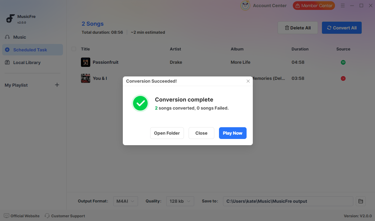 Paso 3: conversión completa y lista para reproducir